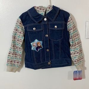 NWT Frozen 2 French terry Denim Jacket size 6